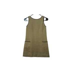 Vintage Ralph Lauren School Girl Leather Trim Tweed Dress Girl's Size 10
